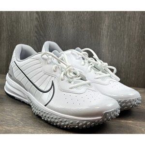 Size 12 Men’s Nike Alpha Huarache Varsity 4 Turf Shoes  White Grey DJ6518-100